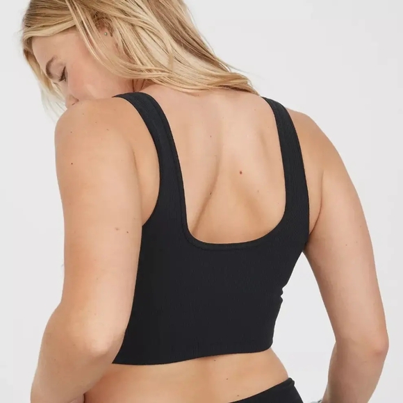 Aerie Black Ribbed Bralette - Picture 2 of 6